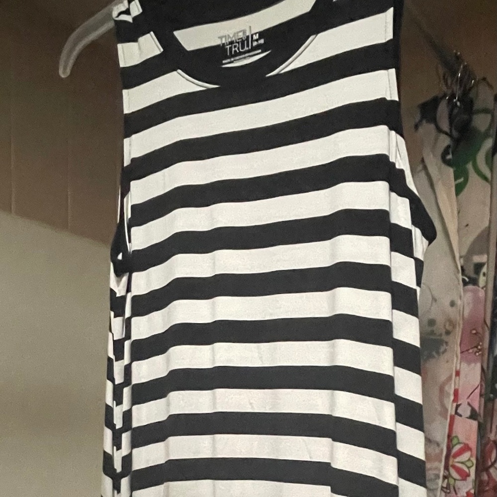 Ladies Stretch Striped Dress M